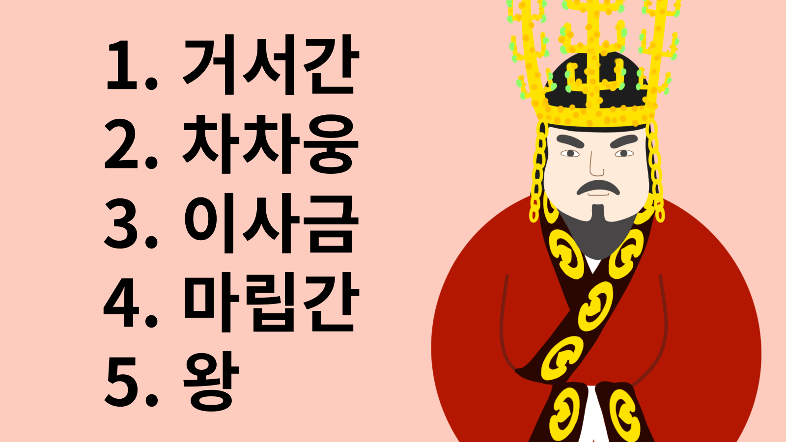 관광통역안내사-면접-기출-본문-이미지-005
신라 왕호는 거서간, 차차웅, 이사금, 마립간, 왕으로 변화하였습니다 .