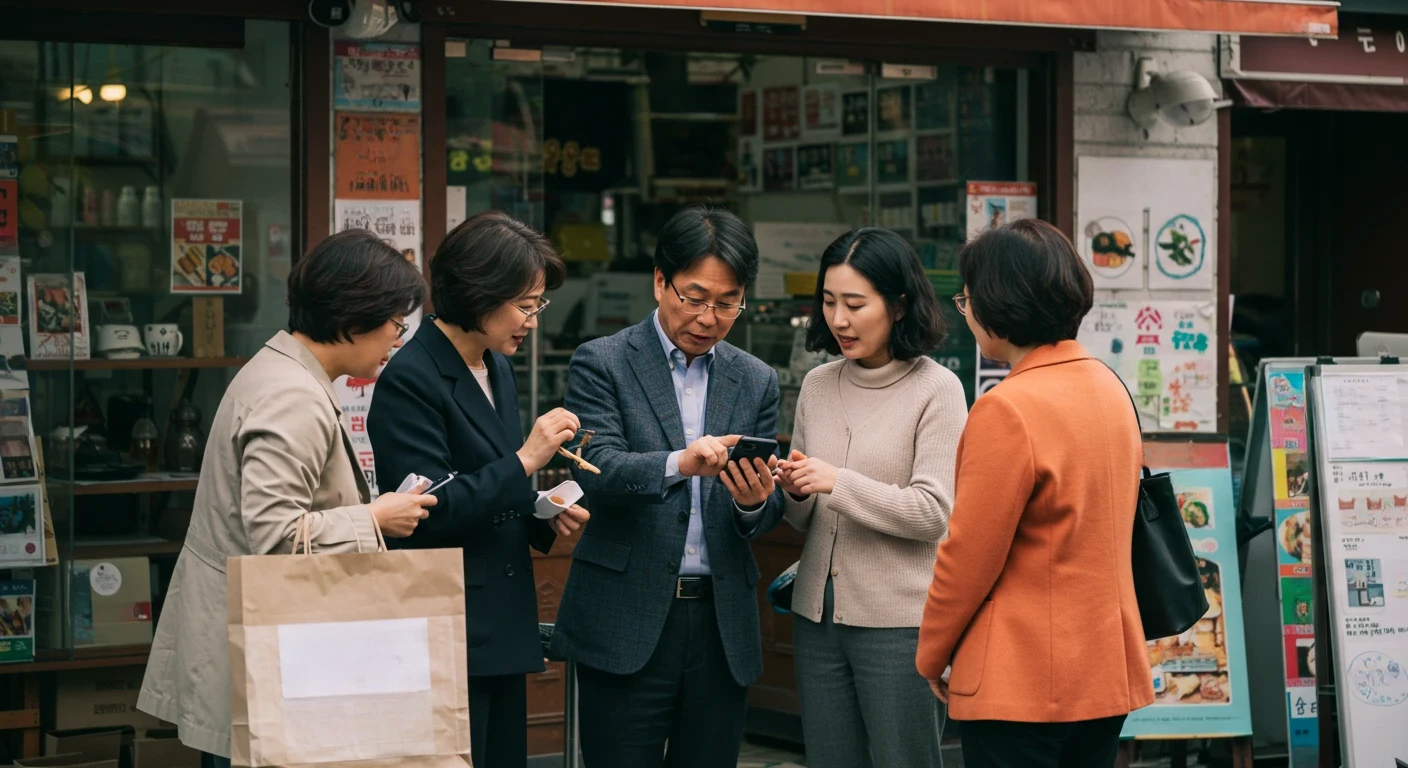 서울시 안심통장 자주 묻는 질문 포스팅 내 신청 자격 이미지 가게 앞에 모여있는 서울시 소상공인들