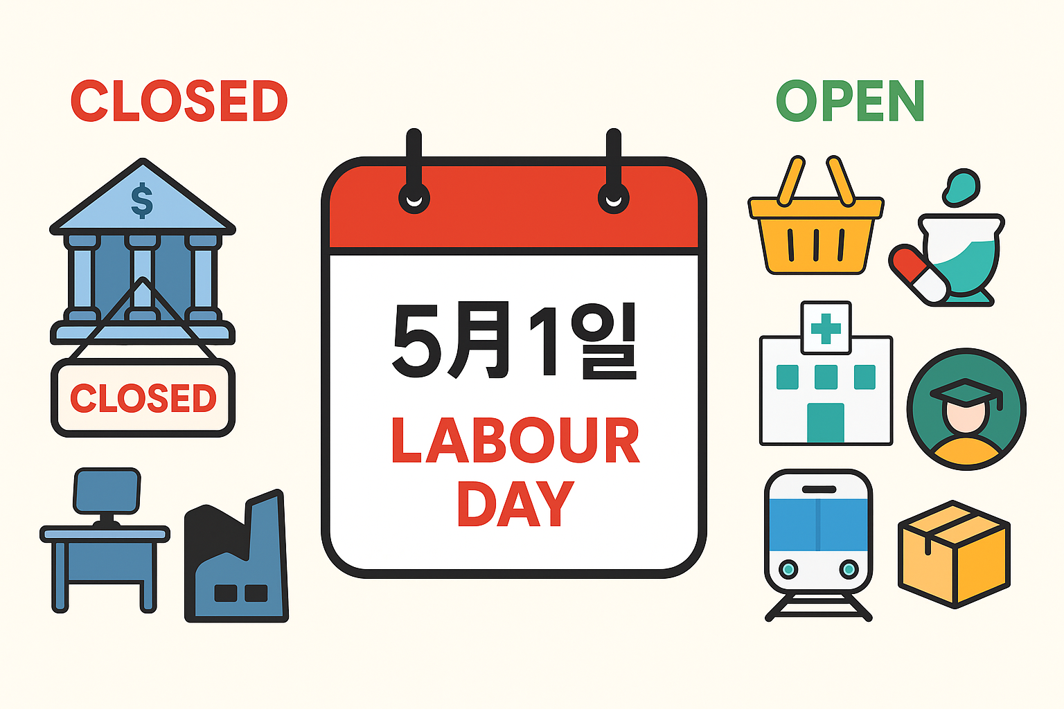 근로자의 날 업종별 휴무 여부 본문 이미지