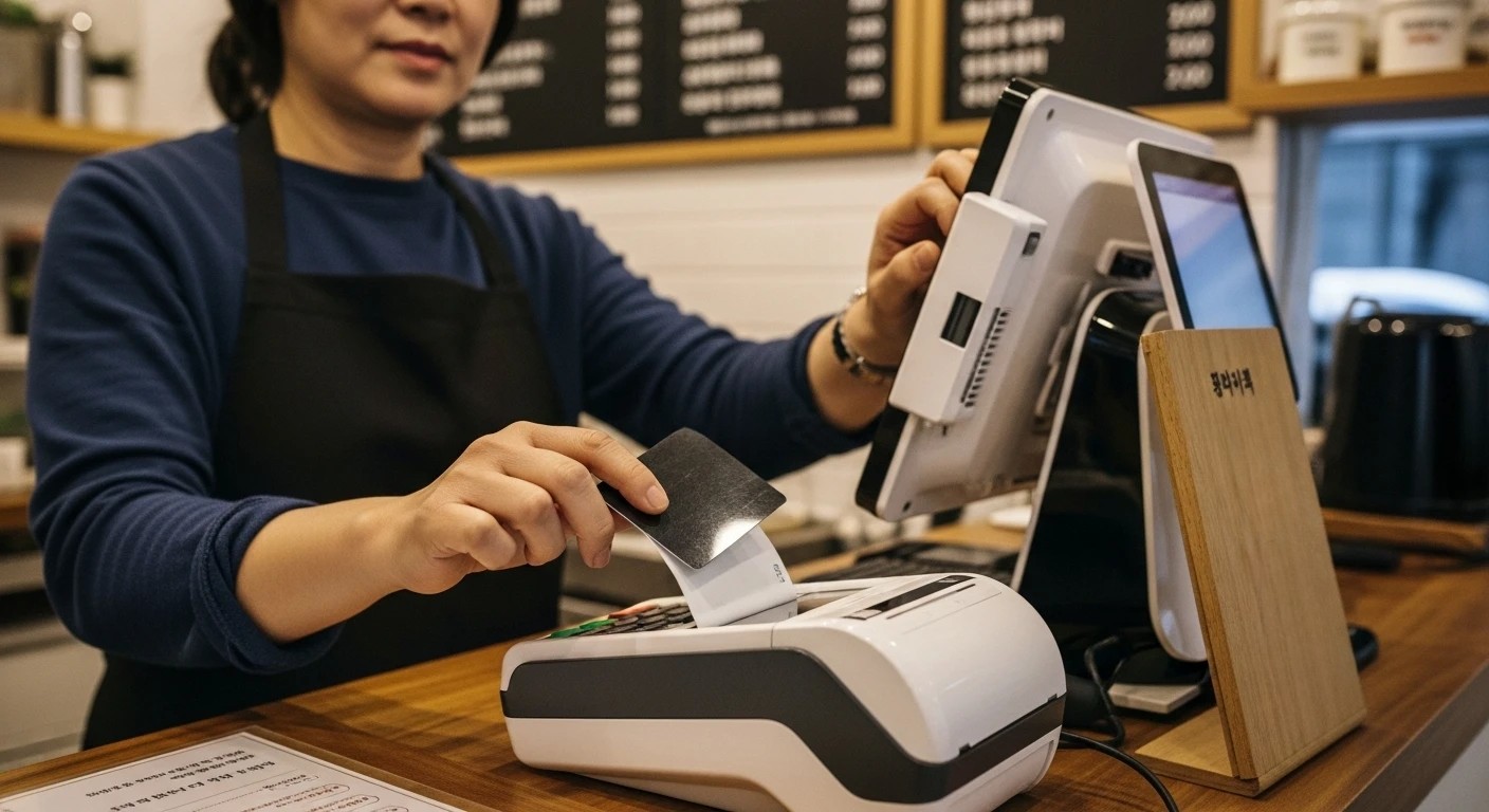 카페에서 민생회복 소비쿠폰을 이용해서 결제하는 모습