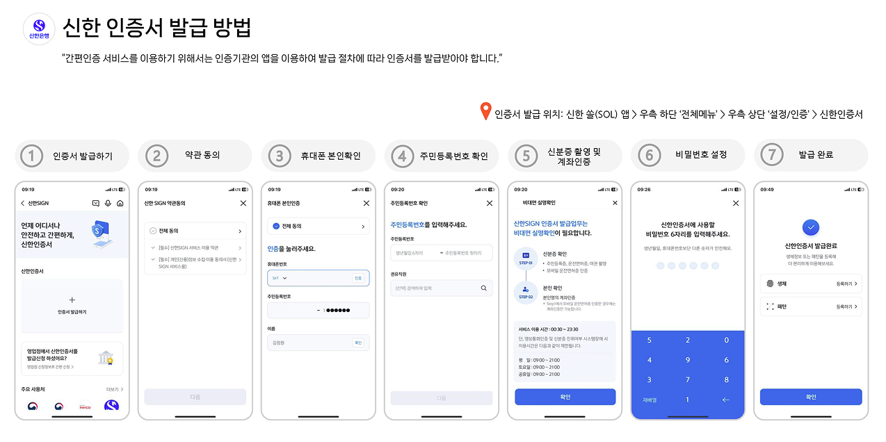 어르신 스포츠 상품권 신한은행 인증서 발급 방법